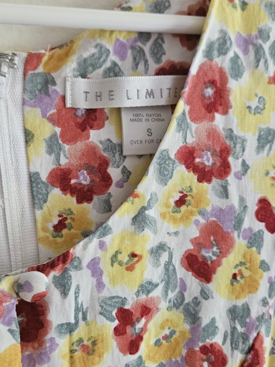 The Limited Dresses & Skirts - The Limited Floral Rayon Dress/Romper - Summer Yellow, Red & Lavender Blooms.